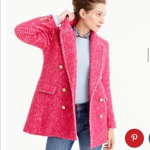 J.Crew Diamond Pink Tweed Coat- size 4